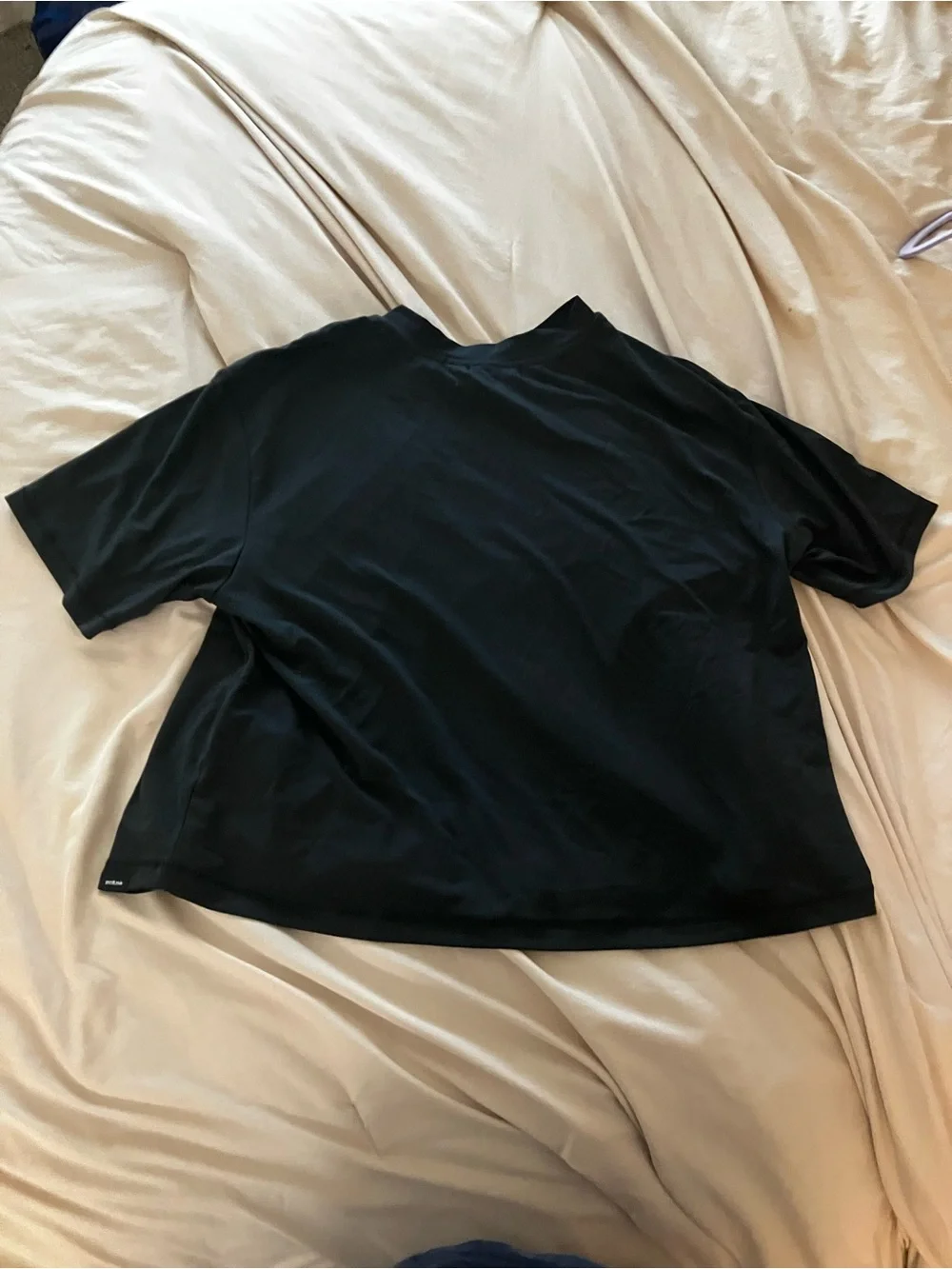 prAna Women's Size S Black Short Sleeve Henley Snap Neck Active Top Stretch Crop - Picture 14 of 16